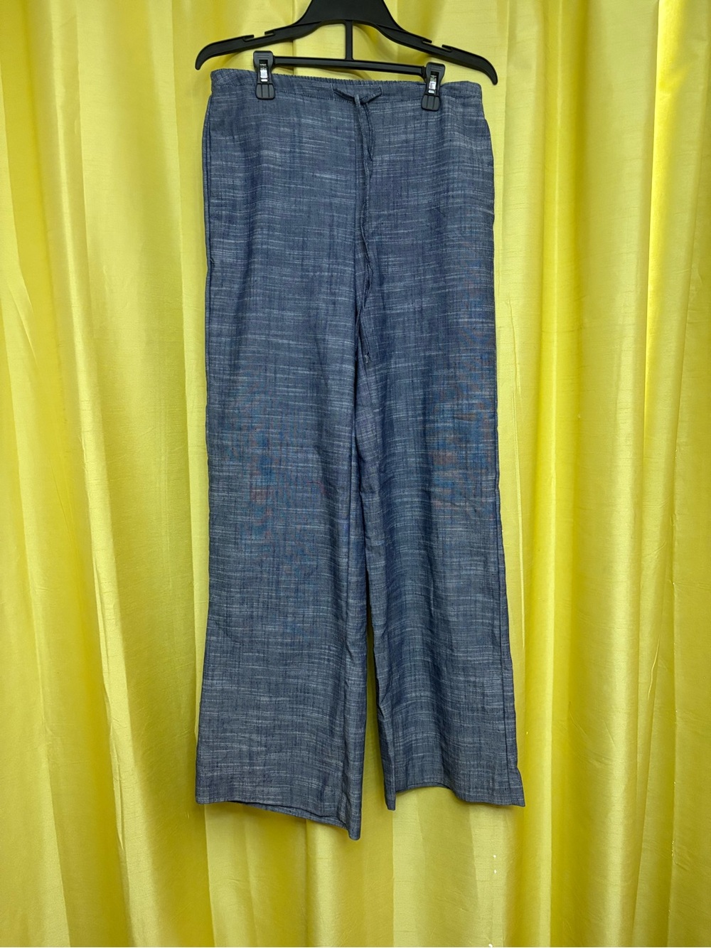 Joie Blue Textured Linen-Blend Drawstring Chinos